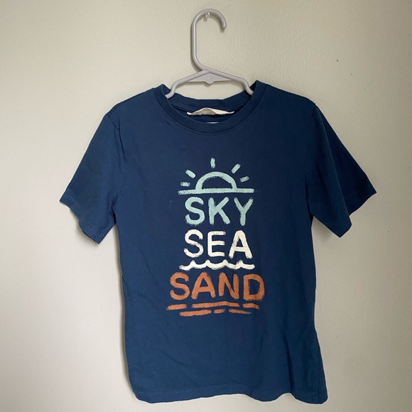 5T Boys Sand Sea Sky Nautical Graphic Tee - Picture 1 of 5